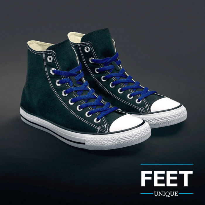 Blå Flade Snørebånd - Feet Unique - Lion Feet - Snørebånd